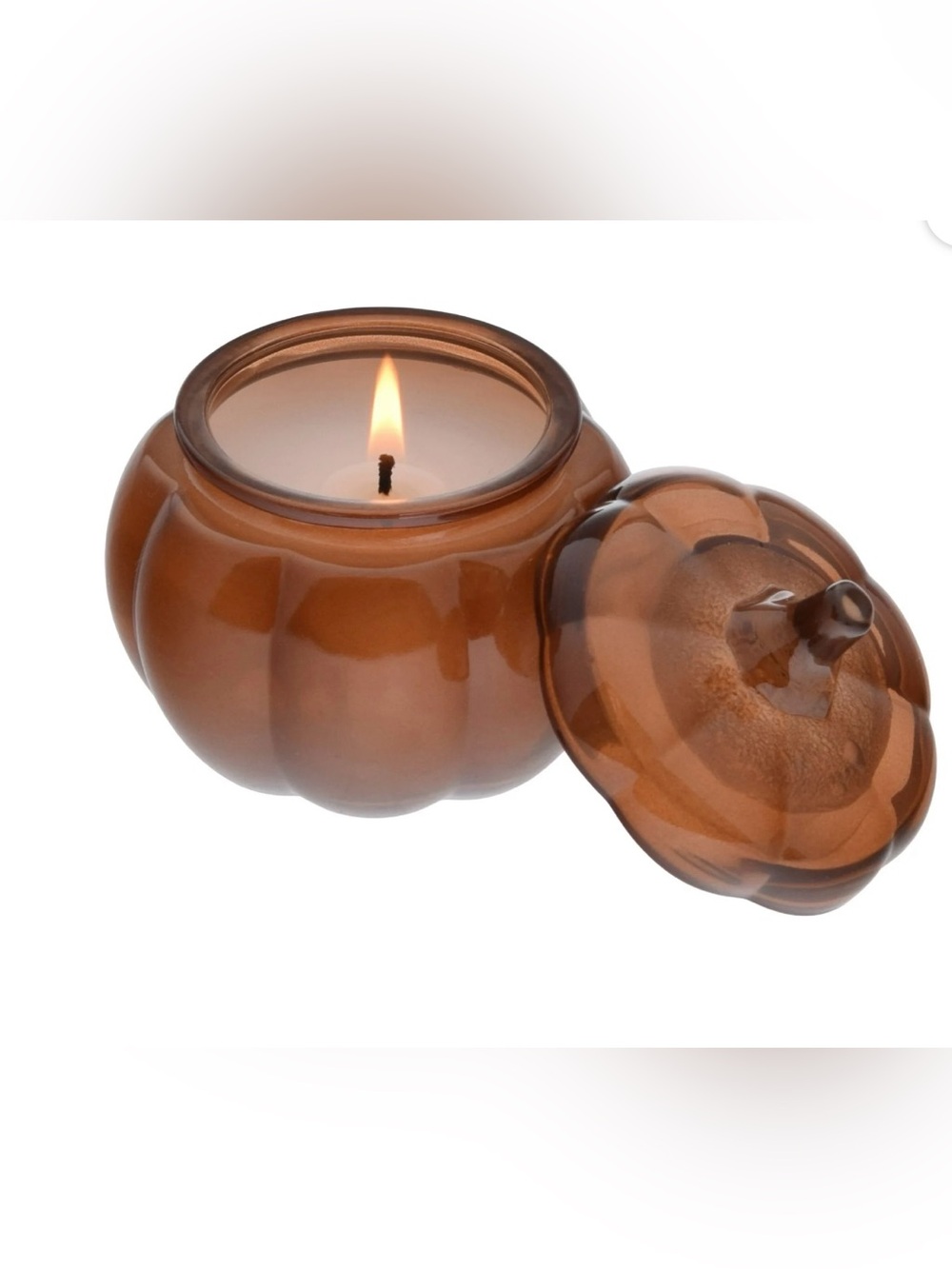 Better Homes & Gardens Glass Farm Apple & Pumpkin Candle NWT
